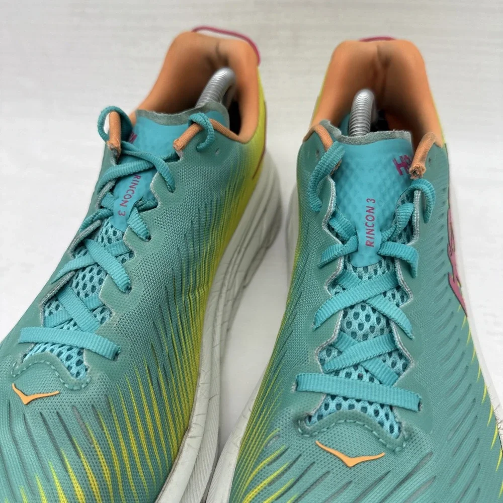 Hoka One One Rincon 3 Mens 11.5D Shoes Green Yellow Running Sneaker 1119395 CEPR - Picture 8 of 16